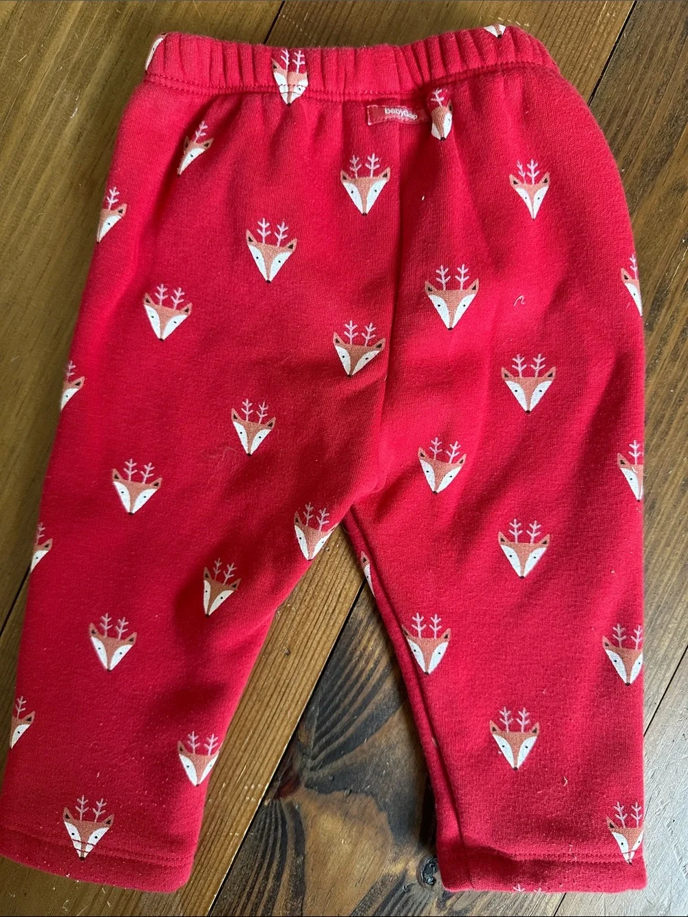 GAP Baby Red Infant Pants with White Deer Print